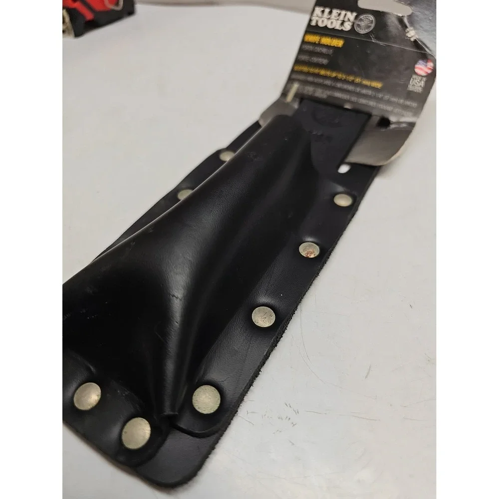 Klein Tools Leather Utility Knife Holder Pouch Fits 2.5 Inch Belts Durable Black
